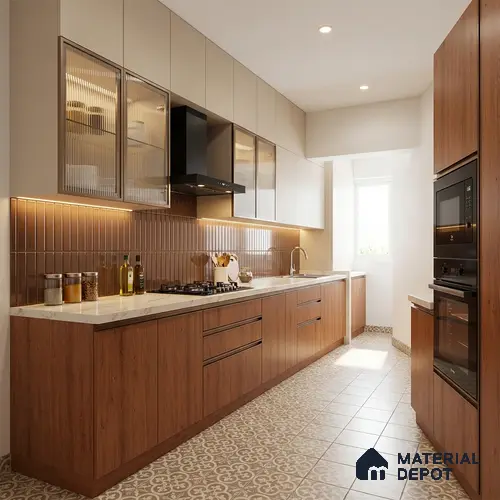 Wooden Look LM 10965 Blonde Base 8 ft x 4 ft Suede Finish Decorative Laminate - 1 mm | Suitable for TV Unit, Wardrobe, Kitchen Cabinets