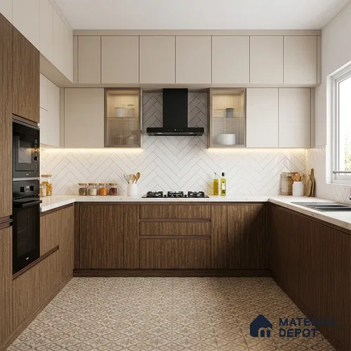 LM 10968 Snow Wood Brown 8 ft x 4 ft Suede Finish Decorative Laminate - 1 mm | Suitable for TV Unit, Wardrobe, Kitchen Cabinets