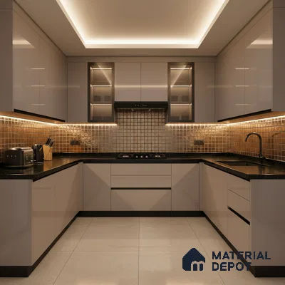 Ferrero 1C 01505 Misty Beige 8 ft x 4 ft High Gloss Finish 6H Anti Scratch Acrylic Laminate - 1.5 mm | Suitable for Living Room, Kitchen, Office