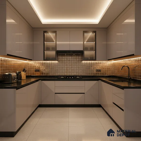 Ferrero 1C 01505 Misty Beige 8 ft x 4 ft High Gloss Finish 6H Anti Scratch Acrylic Laminate - 1.5 mm | Suitable for Living Room, Kitchen, Office
