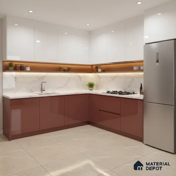 Ferrero 1C 01571 Fresh Linen 8 ft x 4 ft High Gloss Finish 6H Anti Scratch Acrylic Laminate - 1.5 mm | Suitable for Living Room, Kitchen, Office