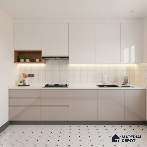 Ferrero 1C 01571 Fresh Linen 8 ft x 4 ft High Gloss Finish 6H Anti Scratch Acrylic Laminate - 1.5 mm | Suitable for Living Room, Kitchen, Office