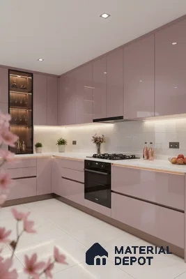 Ferrero 1C 01516 Dusky Rose 8 ft x 4 ft High Gloss Finish 6H Anti Scratch Acrylic Laminate - 1.5 mm | Suitable for Living Room, Kitchen, Office