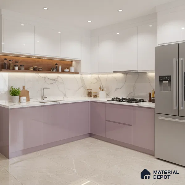 Ferrero 1C 01516 Dusky Rose 8 ft x 4 ft High Gloss Finish 6H Anti Scratch Acrylic Laminate - 1.5 mm | Suitable for Living Room, Kitchen, Office