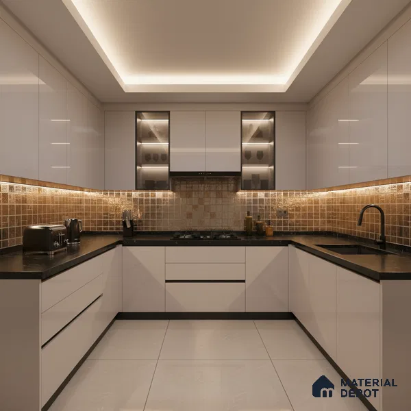 Ferrero 1C 01504 Warm Fog 8 ft x 4 ft High Gloss Finish 6H Anti Scratch Acrylic Laminate - 1.5 mm | Suitable for Living Room, Kitchen, Office