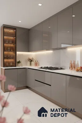 Ferrero 1C 01511 Ashwood Brown 8 ft x 4 ft High Gloss Finish 6H Anti Scratch Acrylic Laminate - 1.5 mm | Suitable for Living Room, Kitchen, Office