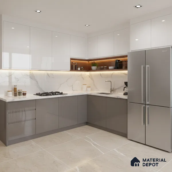 Ferrero 1C 01511 Ashwood Brown 8 ft x 4 ft High Gloss Finish 6H Anti Scratch Acrylic Laminate - 1.5 mm | Suitable for Living Room, Kitchen, Office