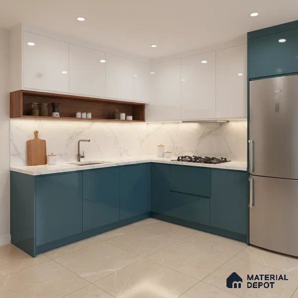 Ferrero 1C 01521 Cloudy Pearl 8 ft x 4 ft High Gloss Finish 6H Anti Scratch Acrylic Laminate - 1.5 mm | Suitable for Living Room, Kitchen, Office