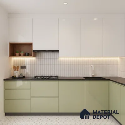 Ferrero 1C 01523 Olive Whisper 8 ft x 4 ft High Gloss Finish 6H Anti Scratch Acrylic Laminate - 1.5 mm | Suitable for Living Room, Kitchen, Office
