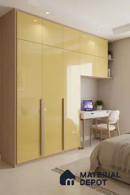 Ferrero 1C 01525 Lemon Zest 8 ft x 4 ft High Gloss Finish 6H Anti Scratch Acrylic Laminate - 1.5 mm | Suitable for Living Room, Kitchen, Office