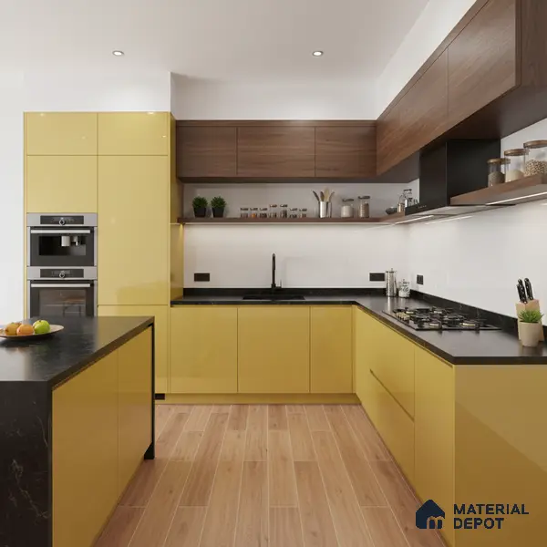 Ferrero 1C 01525 Lemon Zest 8 ft x 4 ft High Gloss Finish 6H Anti Scratch Acrylic Laminate - 1.5 mm | Suitable for Living Room, Kitchen, Office