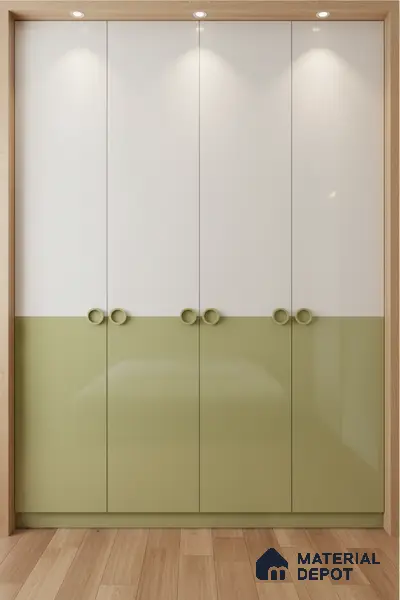 Ferrero 1C 01524 Harvest Olive 8 ft x 4 ft High Gloss Finish 6H Anti Scratch Acrylic Laminate - 1.5 mm | Suitable for Living Room, Kitchen, Office
