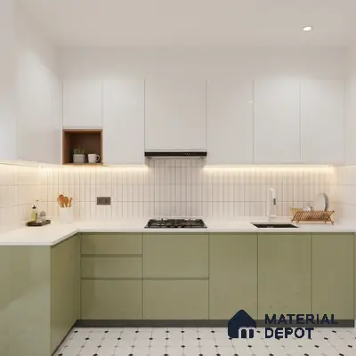 Ferrero 1C 01524 Harvest Olive 8 ft x 4 ft High Gloss Finish 6H Anti Scratch Acrylic Laminate - 1.5 mm | Suitable for Living Room, Kitchen, Office