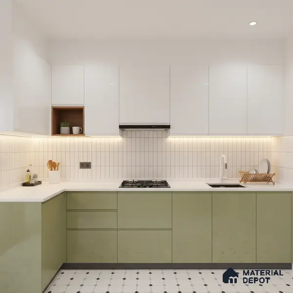 Ferrero 1C 01524 Harvest Olive 8 ft x 4 ft High Gloss Finish 6H Anti Scratch Acrylic Laminate - 1.5 mm | Suitable for Living Room, Kitchen, Office