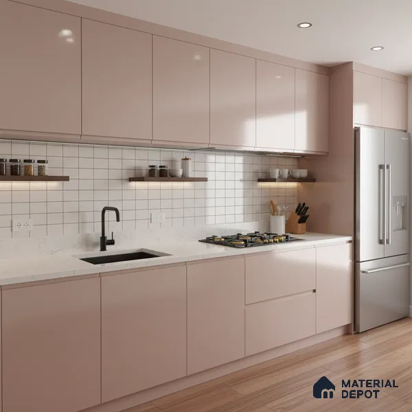 Ferrero 1C 01569 Antique Blush 8 ft x 4 ft High Gloss Finish 6H Anti Scratch Acrylic Laminate - 1.5 mm | Suitable for Living Room, Kitchen, Office