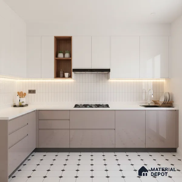 Ferrero 1C 01565 Coffee Cream 8 ft x 4 ft High Gloss Finish 6H Anti Scratch Acrylic Laminate - 1.5 mm | Suitable for Living Room, Kitchen, Office