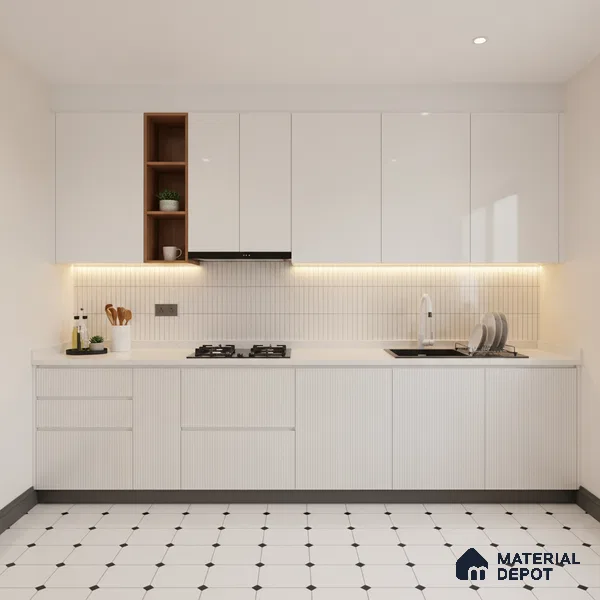 Ferrero 1C 01566 Blush Beige 8 ft x 4 ft High Gloss Finish 6H Anti Scratch Acrylic Laminate - 1.5 mm | Suitable for Living Room, Kitchen, Office