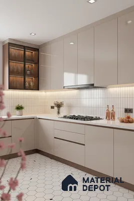 Ferrero 1C 01566 Blush Beige 8 ft x 4 ft High Gloss Finish 6H Anti Scratch Acrylic Laminate - 1.5 mm | Suitable for Living Room, Kitchen, Office