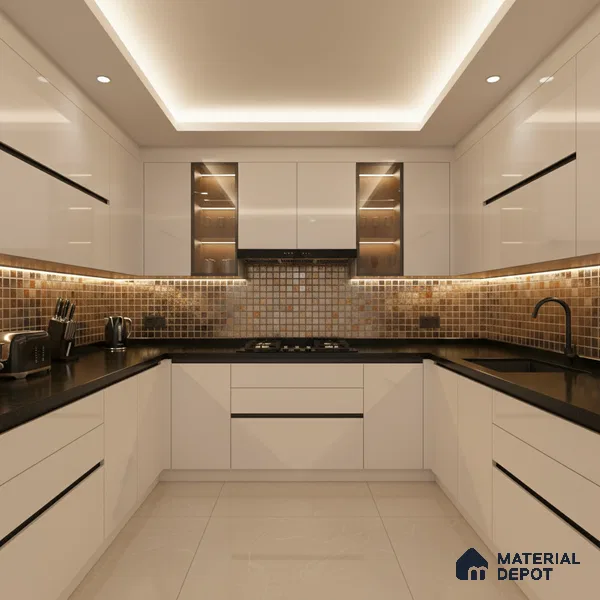 Ferrero 1C 01566 Blush Beige 8 ft x 4 ft High Gloss Finish 6H Anti Scratch Acrylic Laminate - 1.5 mm | Suitable for Living Room, Kitchen, Office