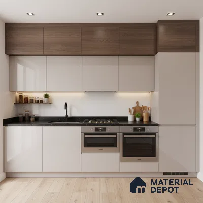 Ferrero 1C 01566 Blush Beige 8 ft x 4 ft High Gloss Finish 6H Anti Scratch Acrylic Laminate - 1.5 mm | Suitable for Living Room, Kitchen, Office