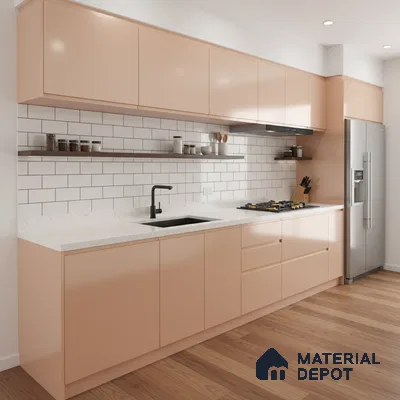 Ferrero 1C 01584 Desert Peach 8 ft x 4 ft High Gloss Finish 6H Anti Scratch Acrylic Laminate - 1.5 mm | Suitable for Living Room, Kitchen, Office