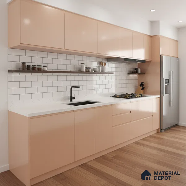 Ferrero 1C 01584 Desert Peach 8 ft x 4 ft High Gloss Finish 6H Anti Scratch Acrylic Laminate - 1.5 mm | Suitable for Living Room, Kitchen, Office