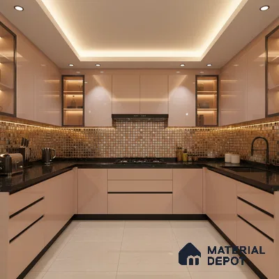 Ferrero 1C 01584 Desert Peach 8 ft x 4 ft High Gloss Finish 6H Anti Scratch Acrylic Laminate - 1.5 mm | Suitable for Living Room, Kitchen, Office