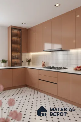 Ferrero 1C 01585 Copper Beige 8 ft x 4 ft High Gloss Finish 6H Anti Scratch Acrylic Laminate - 1.5 mm | Suitable for Living Room, Kitchen, Office