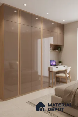 Ferrero 1C 01583 Sandy Cocoa 8 ft x 4 ft High Gloss Finish 6H Anti Scratch Acrylic Laminate - 1.5 mm | Suitable for Living Room, Kitchen, Office