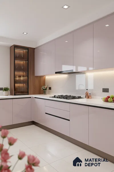 Ferrero 1C 01586 Blushed Lilac 8 ft x 4 ft High Gloss Finish 6H Anti Scratch Acrylic Laminate - 1.5 mm | Suitable for Living Room, Kitchen, Office