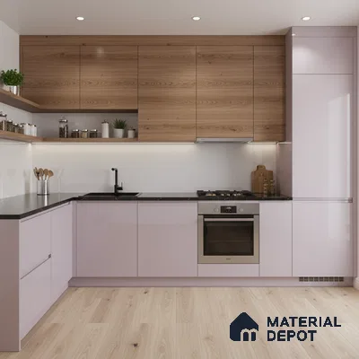 Ferrero 1C 01586 Blushed Lilac 8 ft x 4 ft High Gloss Finish 6H Anti Scratch Acrylic Laminate - 1.5 mm | Suitable for Living Room, Kitchen, Office