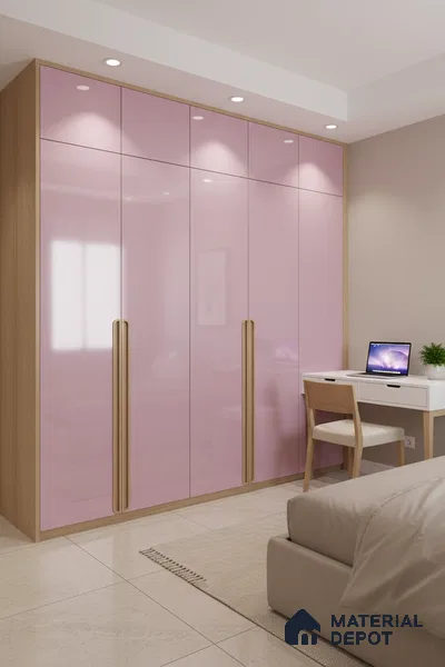 Ferrero 1C 01591 Vintage Pink 8 ft x 4 ft High Gloss Finish 6H Anti Scratch Acrylic Laminate - 1.5 mm | Suitable for Living Room, Kitchen, Office
