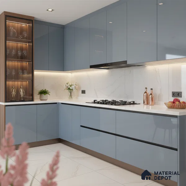 Ferrero 1C 01595 Cloudy Pearl 8 ft x 4 ft High Gloss Finish 6H Anti Scratch Acrylic Laminate - 1.5 mm | Suitable for Living Room, Kitchen, Office
