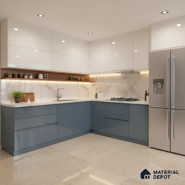 Ferrero 1C 01595 Cloudy Pearl 8 ft x 4 ft High Gloss Finish 6H Anti Scratch Acrylic Laminate - 1.5 mm | Suitable for Living Room, Kitchen, Office