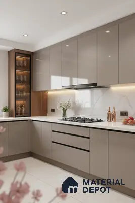 Ferrero 1C 01563 Vintage Sand 8 ft x 4 ft High Gloss Finish 6H Anti Scratch Acrylic Laminate - 1.5 mm | Suitable for Living Room, Kitchen, Office