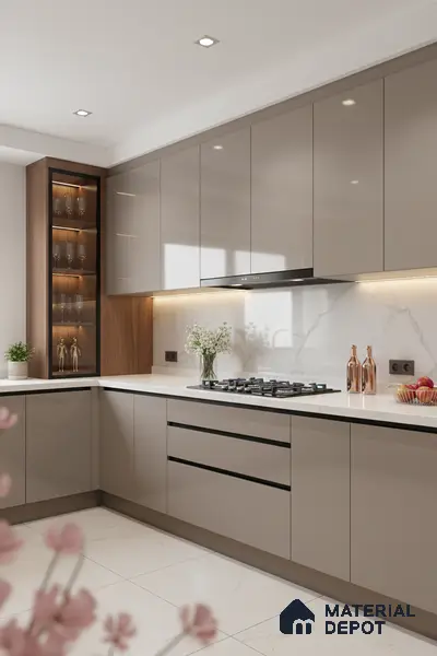 Ferrero 1C 01563 Vintage Sand 8 ft x 4 ft High Gloss Finish 6H Anti Scratch Acrylic Laminate - 1.5 mm | Suitable for Living Room, Kitchen, Office