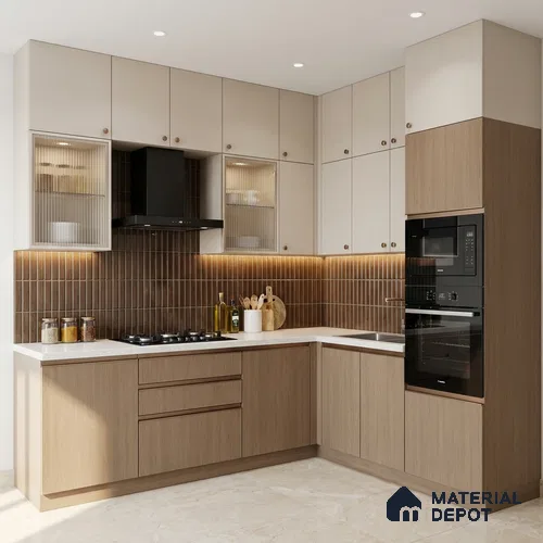 LM 13861 Narrow Leaved Elm 8 ft x 4 ft Texture Finish Decorative Laminate - 1 mm | Suitable for TV Unit, Wardrobe, Kitchen Cabinets