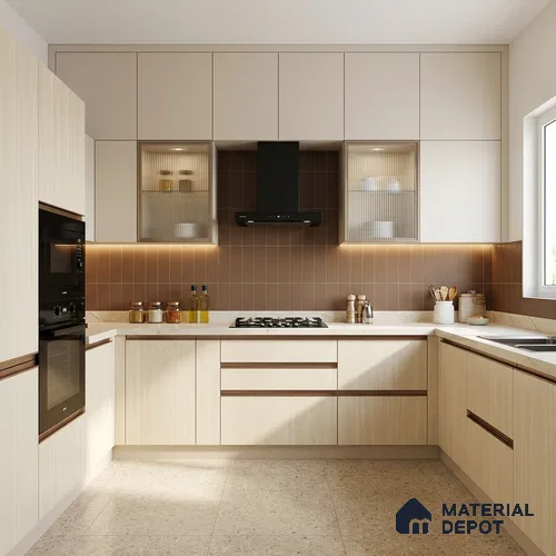 Wooden Look LM 13870 Rhine Pearwood 8 ft x 4 ft Texture Finish Decorative Laminate - 1 mm | Suitable for TV Unit, Wardrobe, Kitchen Cabinets