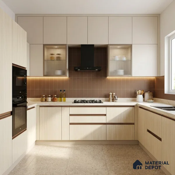Wooden Look LM 13870 Rhine Pearwood 8 ft x 4 ft Texture Finish Decorative Laminate - 1 mm | Suitable for TV Unit, Wardrobe, Kitchen Cabinets