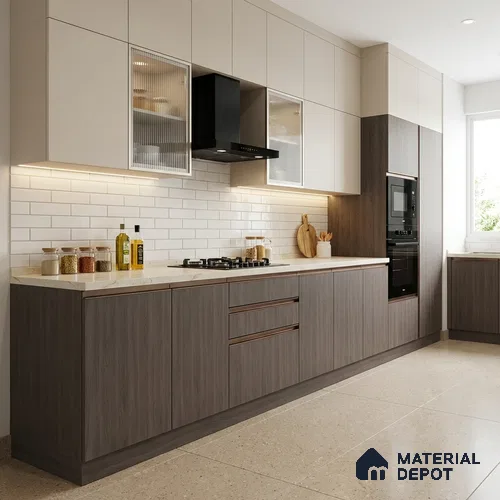 Wooden Look LM 13876 Smoked Brosse Pecan 8 ft x 4 ft Texture Finish Decorative Laminate - 1 mm | Suitable for TV Unit, Wardrobe, Kitchen Cabinets