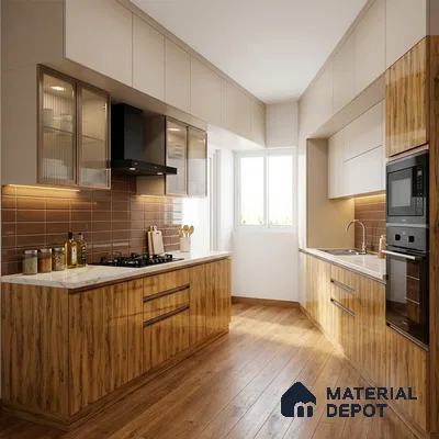 Wooden Look LM 13897 8 ft x 4 ft High Gloss Finish Decorative Laminate - 1 mm | Suitable for TV Unit, Wardrobe, Kitchen Cabinets