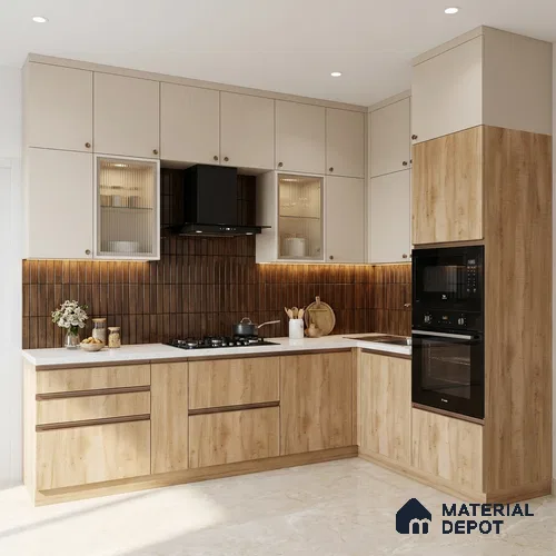 Wooden Look LM 13902 118 Swancut Wood 8 ft x 4 ft Texture Finish Decorative Laminate - 1 mm | Suitable for TV Unit, Wardrobe, Kitchen Cabinets