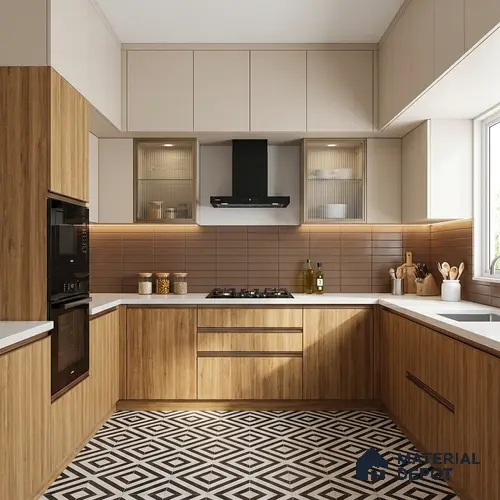 Wooden Look LM 13904 Urban Teak 8 ft x 4 ft Texture Finish Decorative Laminate - 1 mm | Suitable for TV Unit, Wardrobe, Kitchen Cabinets