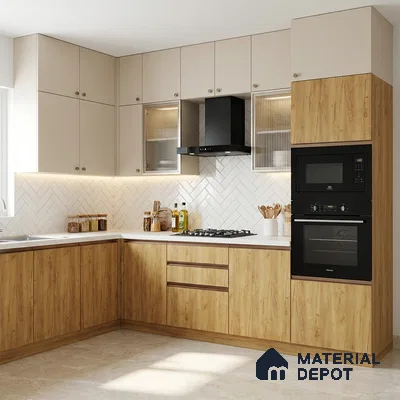 Wooden Look LM 13905 Compania Walnut Light 8 ft x 4 ft Texture Finish Decorative Laminate - 1 mm | Suitable for TV Unit, Wardrobe, Kitchen Cabinets