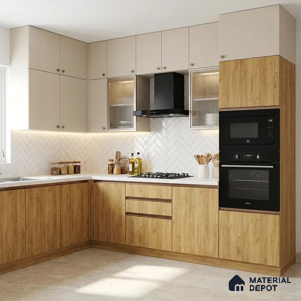Wooden Look LM 13905 Compania Walnut Light 8 ft x 4 ft Texture Finish Decorative Laminate - 1 mm | Suitable for TV Unit, Wardrobe, Kitchen Cabinets