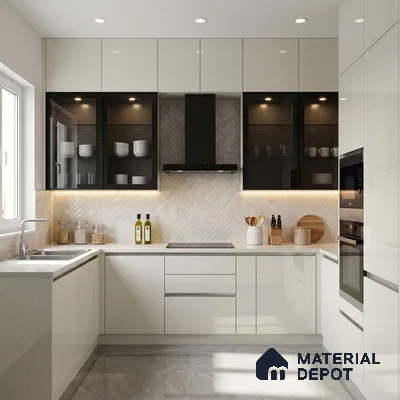 Milky White Fluted Solid Color Look LM 15478 Milky Way 8 ft x 4 ft Glossy Finish Decorative Laminate - 1 mm | Suitable for TV Unit, Wardrobe, Kitchen Cabinets
