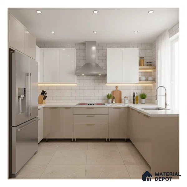 Warm Grey Solid Colors Look LM 15490 Crux Grey 8 ft x 4 ft High Gloss Finish Decorative Laminate - 1 mm | Suitable for Living Room, Kitchen, Office