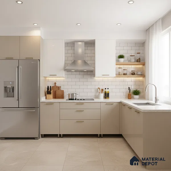 Warm Grey Solid Colors Look LM 15490 Crux Grey 8 ft x 4 ft High Gloss Finish Decorative Laminate - 1 mm | Suitable for Living Room, Kitchen, Office