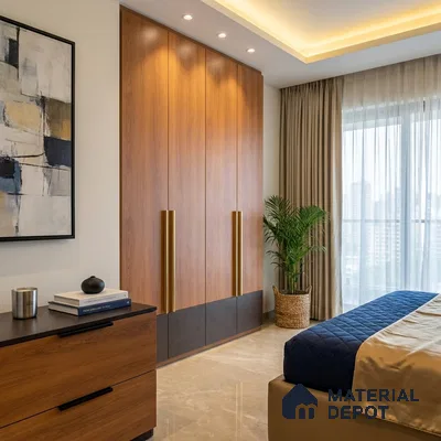 Wooden Look LM 15497 Varnished Bois 8 ft x 4 ft Matte Finish Decorative Laminate - 1 mm | Suitable for TV Unit, Wardrobe, Kitchen Cabinets