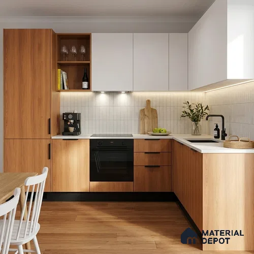 Wooden Look LM 15497 Varnished Bois 8 ft x 4 ft Matte Finish Decorative Laminate - 1 mm | Suitable for TV Unit, Wardrobe, Kitchen Cabinets